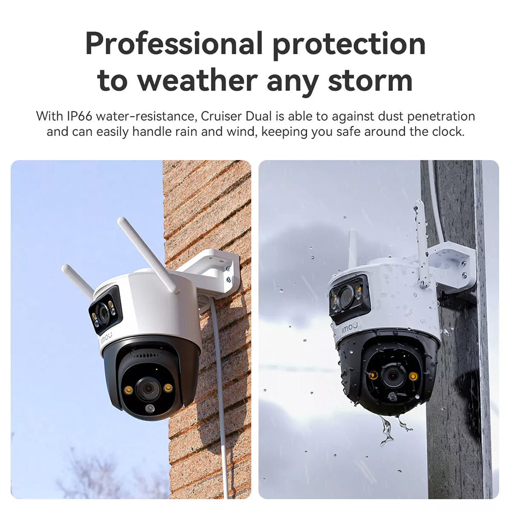 Telecamera di Sorveglianza Imou Cruiser Dual, Wi-Fi, 2.8K + 2K, IP66, Esterno, Bianca IPC-S7XP-8M0WED-0360B
