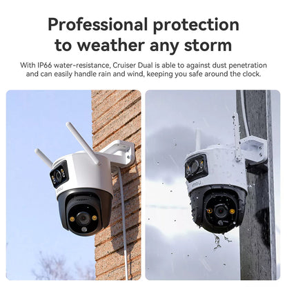 Telecamera di Sorveglianza Imou Cruiser Dual, Wi-Fi, 2.8K + 2K, IP66, Esterno, Bianca IPC-S7XP-8M0WED-0360B