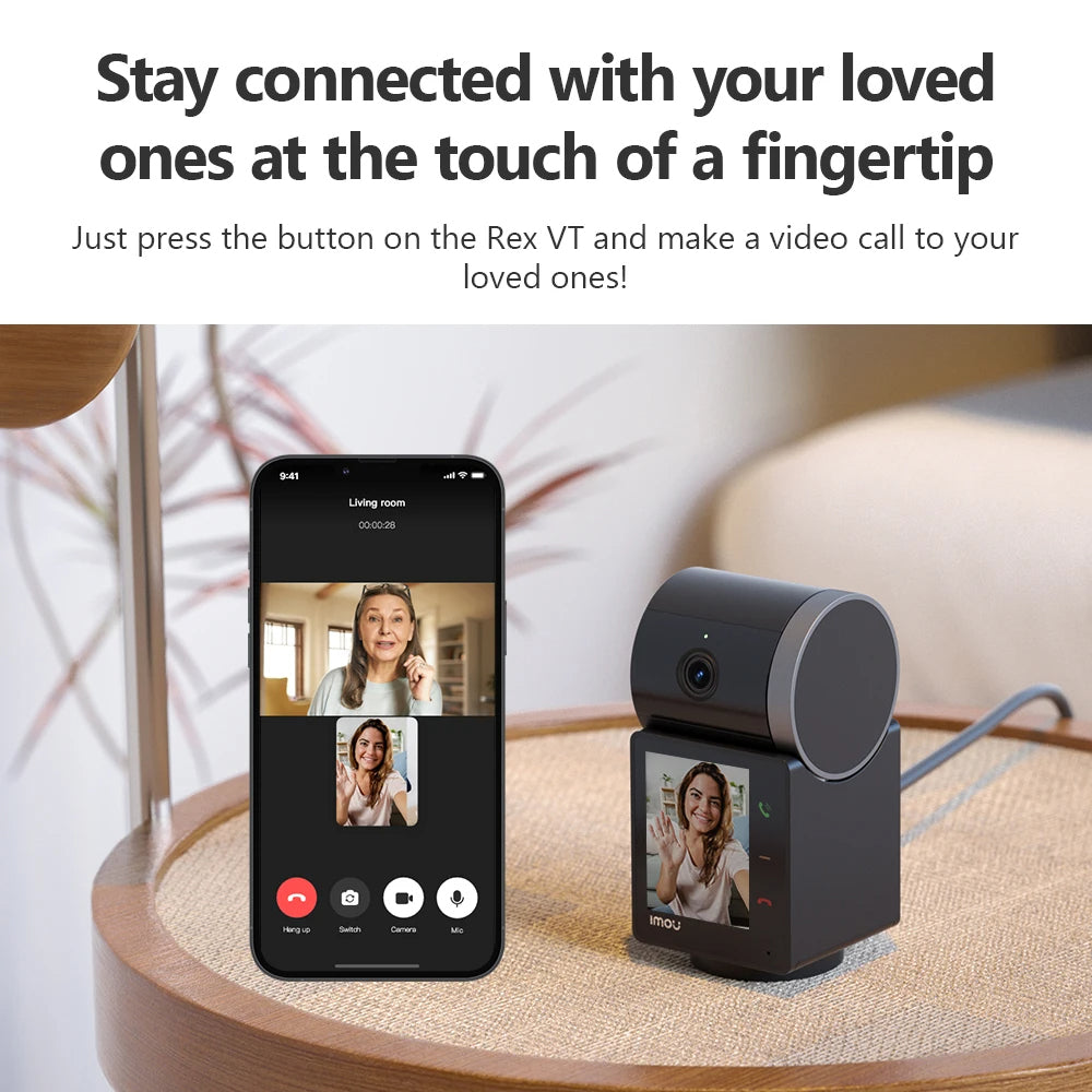 Imou Rex VT Pro Surveillance Camera, Wi-Fi, 3K, Indoor, Black IPC-S2VBP-5M0WR