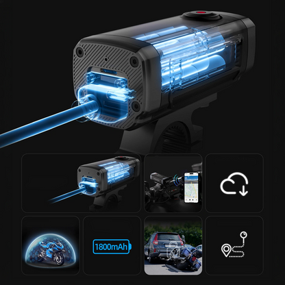 Camera Sport Akeeyo 710 Lite per Bicicletta / Motocicletta, 2K, Wi-Fi, Nera