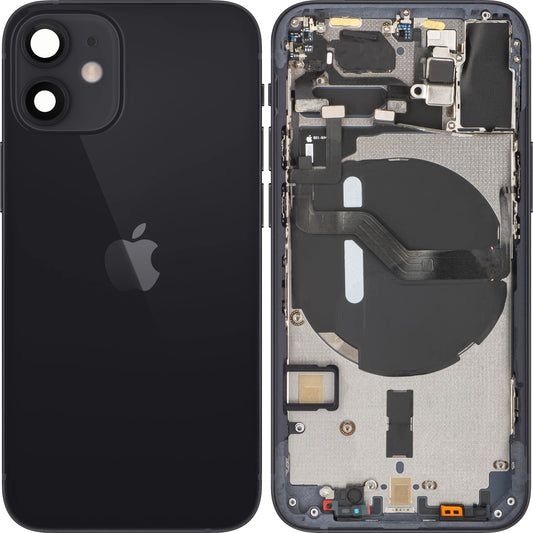 Coperchio della batteria di Apple iPhone 12 mini, con custodia centrale, nero, sostituzione 