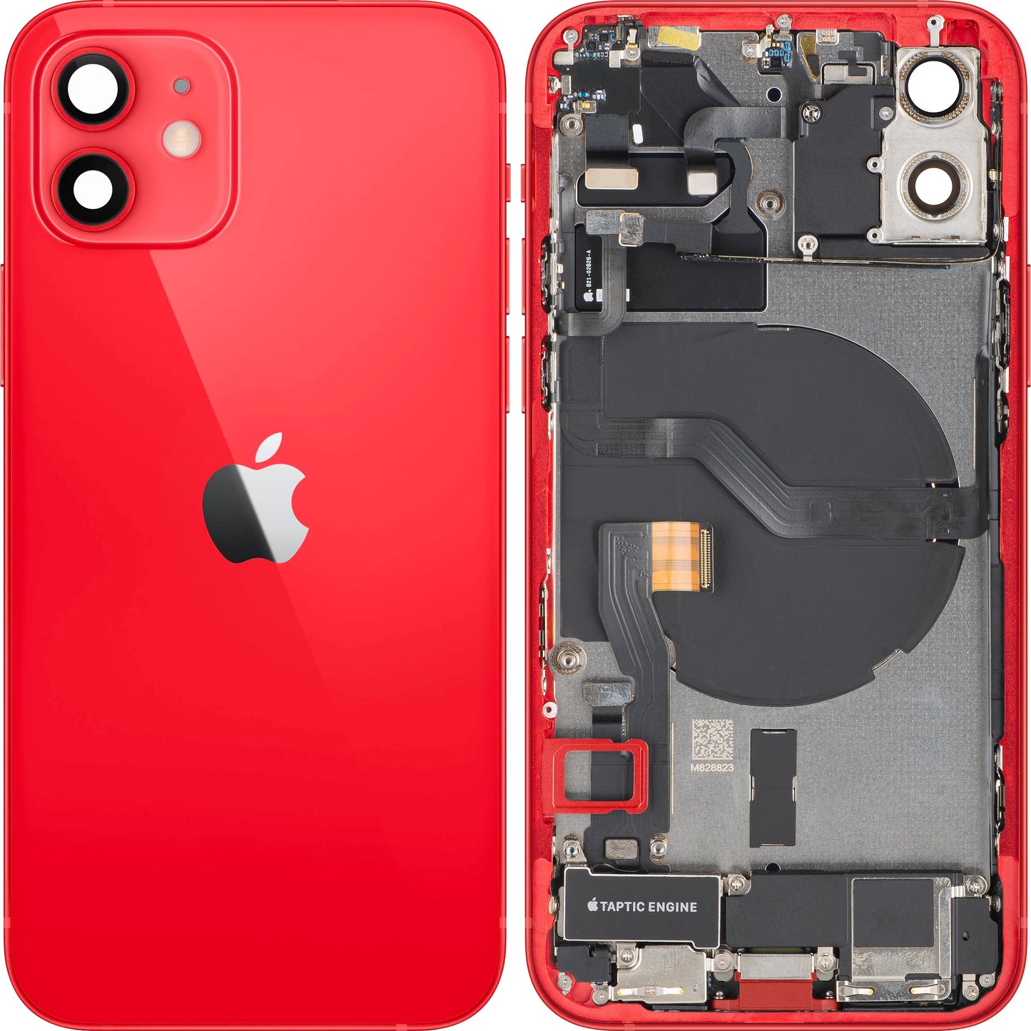 Coperchio Batteria Apple iPhone 12, Con Scocca Centrale, Completo di Parti, Rosso, Swap