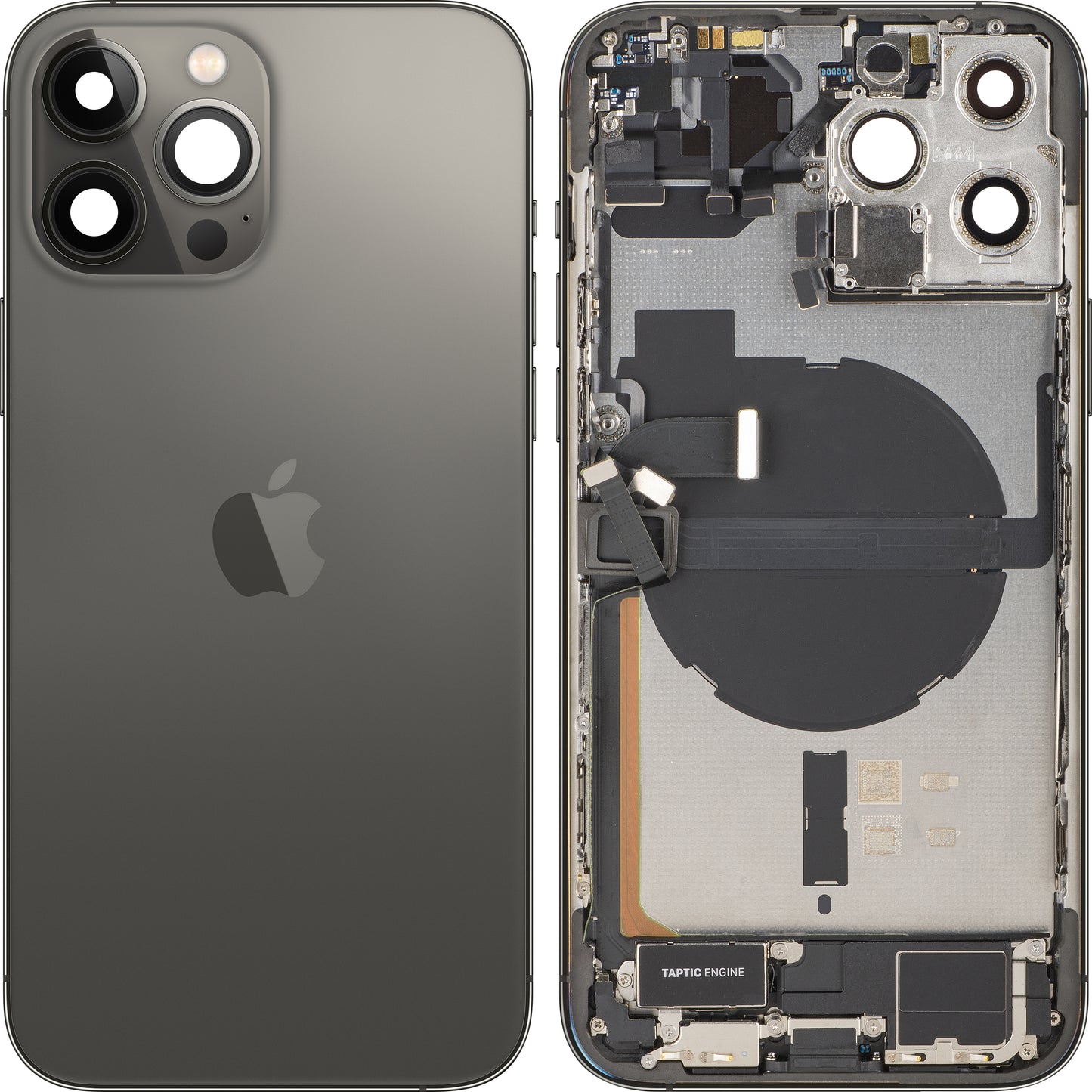 Cover Batteria Apple iPhone 13 Pro Max, Con Scocca Centrale, Parti Complete, Nero (Graphite), Swap