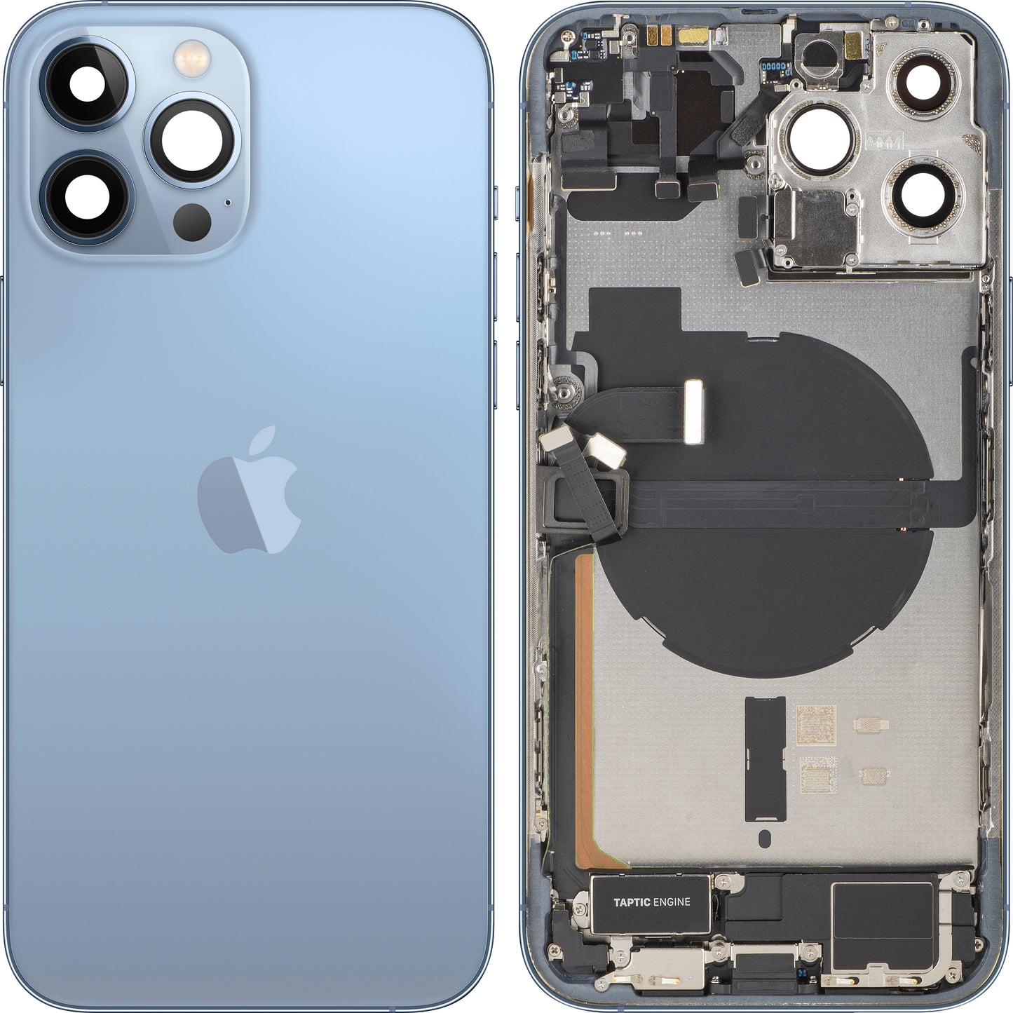 Coperchio Batteria Apple iPhone 13 Pro Max, Con Scocca Centrale, Full Parts, Blu (Sierra Blue), Swap