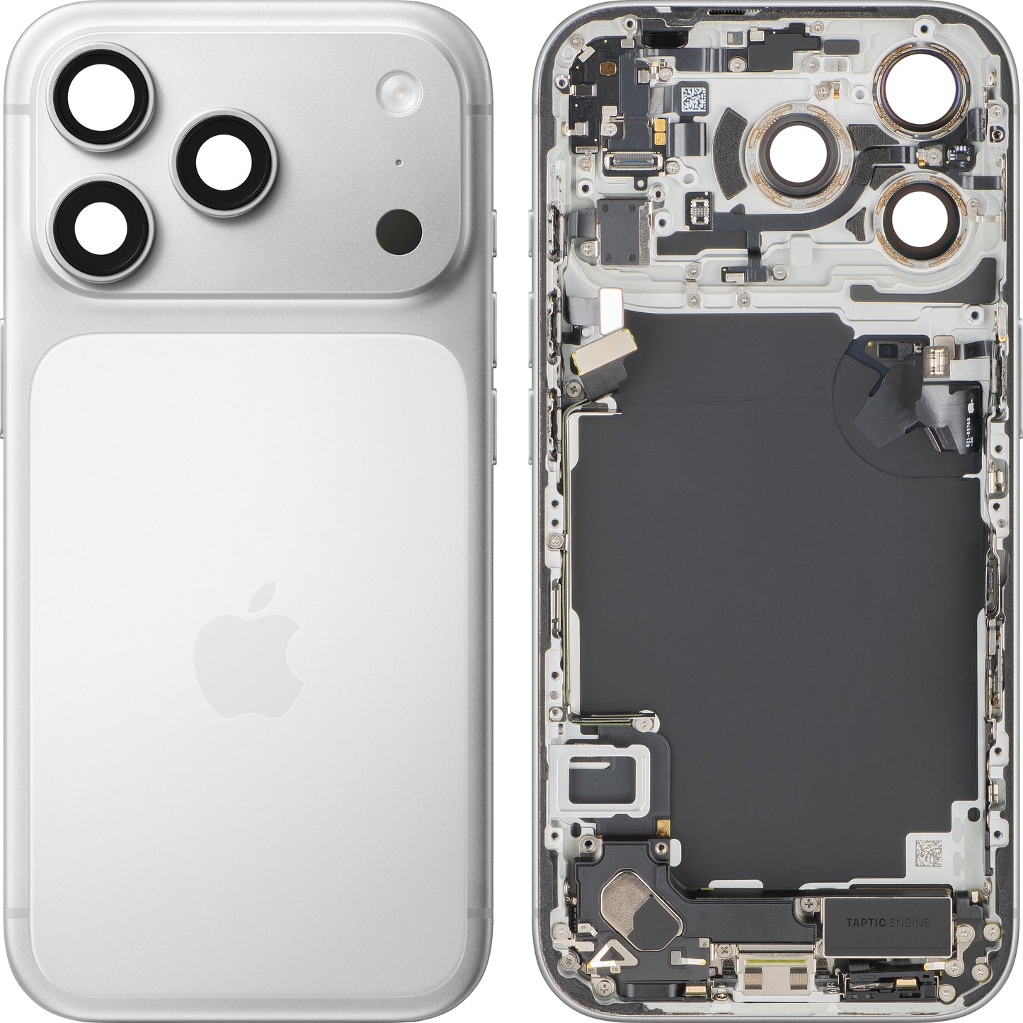 Apple iPhone 17 Pro Battery Cover, With Middle Frame, Full Parts, Silver, Swap