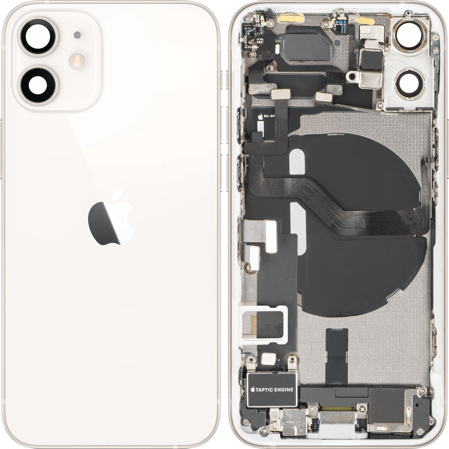 Copertura Batteria Apple iPhone 12 mini, Con Scocca Centrale, Parti Complete, Bianco, Swap