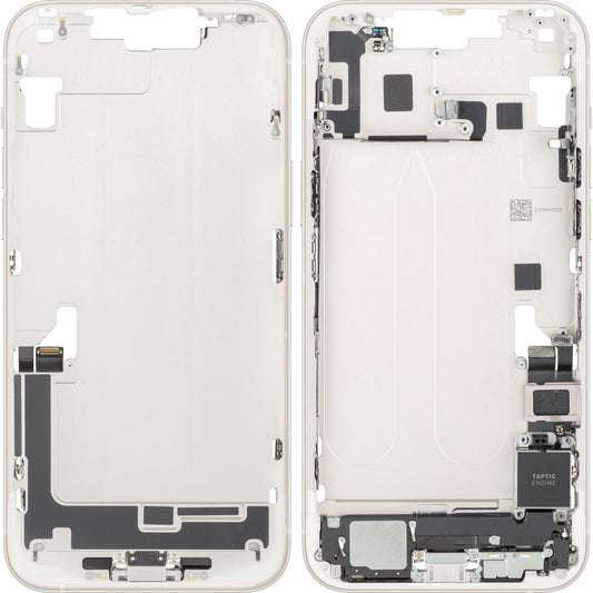 Apple iPhone 14 Plus Battery Cover, With Middle Frame, Full Parts, White (Starlight), Swap