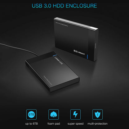 Rack UGREEN US221 per HDD / SSD SATA 2.5inch, USB 3.0, Nero