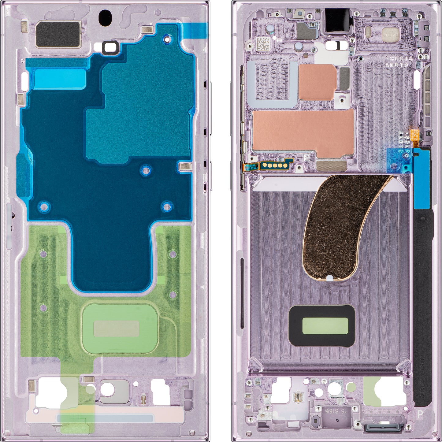 Custodia Mijloc per Samsung Galaxy S23 Ultra S918, Viola (Lavanda), Service Pack GH96-15833D 