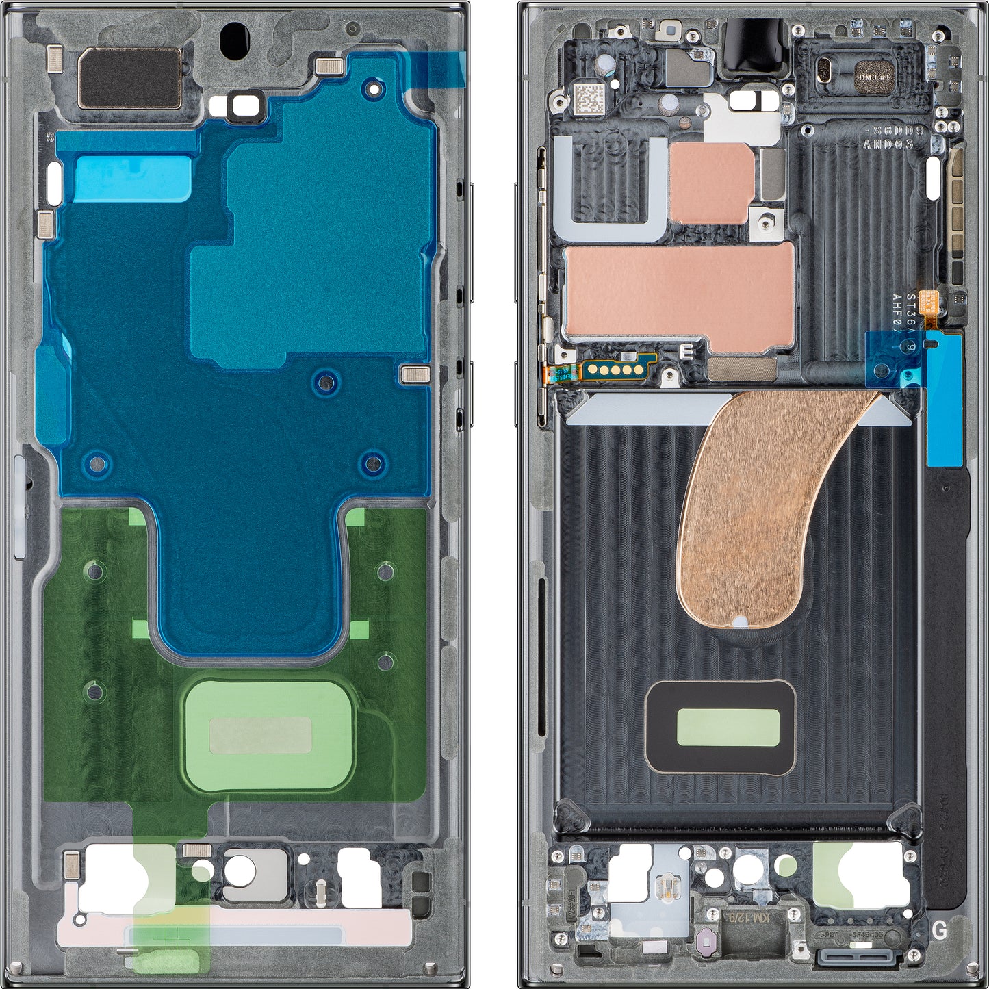 Custodia Mijloc per Samsung Galaxy S23 Ultra S918, verde, confezione di servizio GH96-15833C 