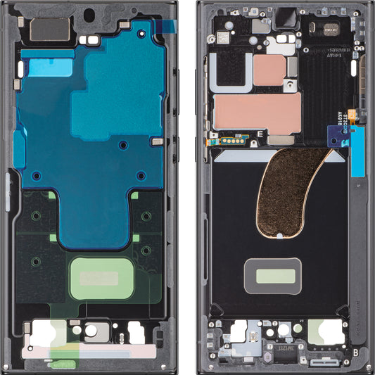 Custodia Mijloc per Samsung Galaxy S23 Ultra S918, nero (grafite), Service Pack GH96-15833E 