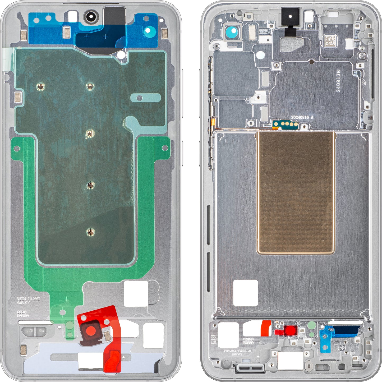 Custodia Centrale Samsung Galaxy S24 FE S721, Argento, Service Pack GH82-35851B