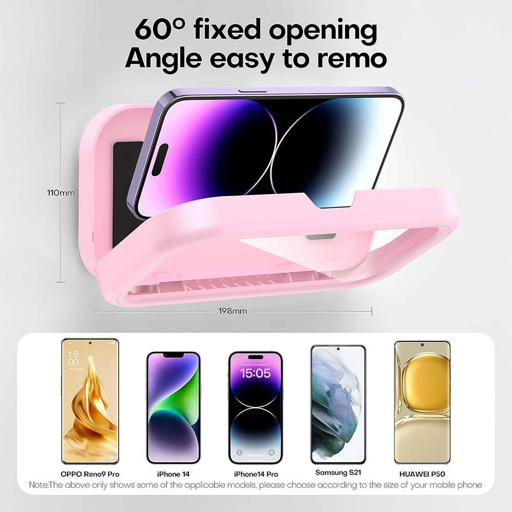 Custodia da Parete con Membrana Tattile Techsuit LC-999 per Telefono, Impermeabile, Rosa Dorato