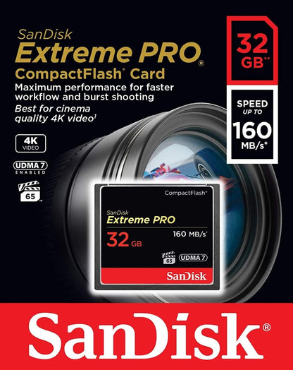 Scheda di memoria CompactFlash SanDisk Extreme Pro, 32Gb, UDMA 7 SDCFXPS-032G-X46