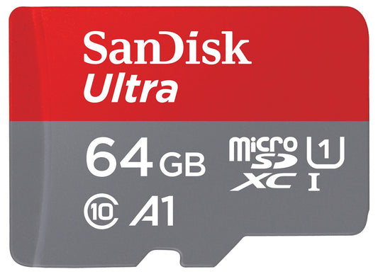 SanDisk Ultra Android A1 microSDXC Memory Card, 64Gb, Class 10 / UHS-1 U1, With Adapter SDSQUAB-064G-GN6MA