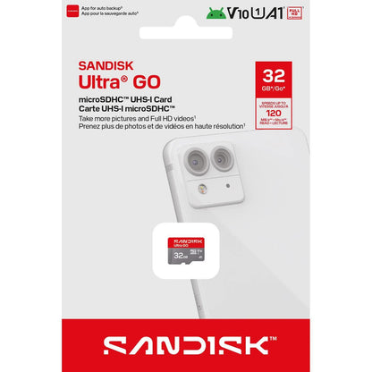 Scheda di memoria microSDHC SanDisk Ultra GO Android A1, 32Gb, Classe 10 / UHS-1 U1 SDSQUGN-032G-GN6MN