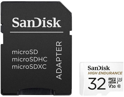 Scheda di memoria microSDHC SanDisk High Endurance, 32Gb, Classe 10 / UHS-1 U3, con adattatore SDSQQNR-032G-GN6IA