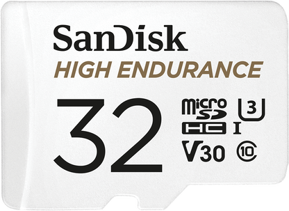 Scheda di memoria microSDHC SanDisk High Endurance, 32Gb, Classe 10 / UHS-1 U3, con adattatore SDSQQNR-032G-GN6IA