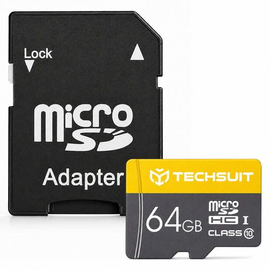 Scheda di memoria microSDXC Techsuit THCM11, 64 GB, Classe 10, con adattatore