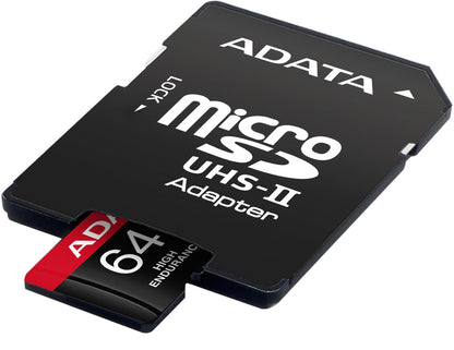 Scheda di Memoria microSDXC Adata High Endurance, 64Gb, Classe 10 / UHS-1 U3, Con Adattatore AUSDX64GUI3V30SHA2-RA1