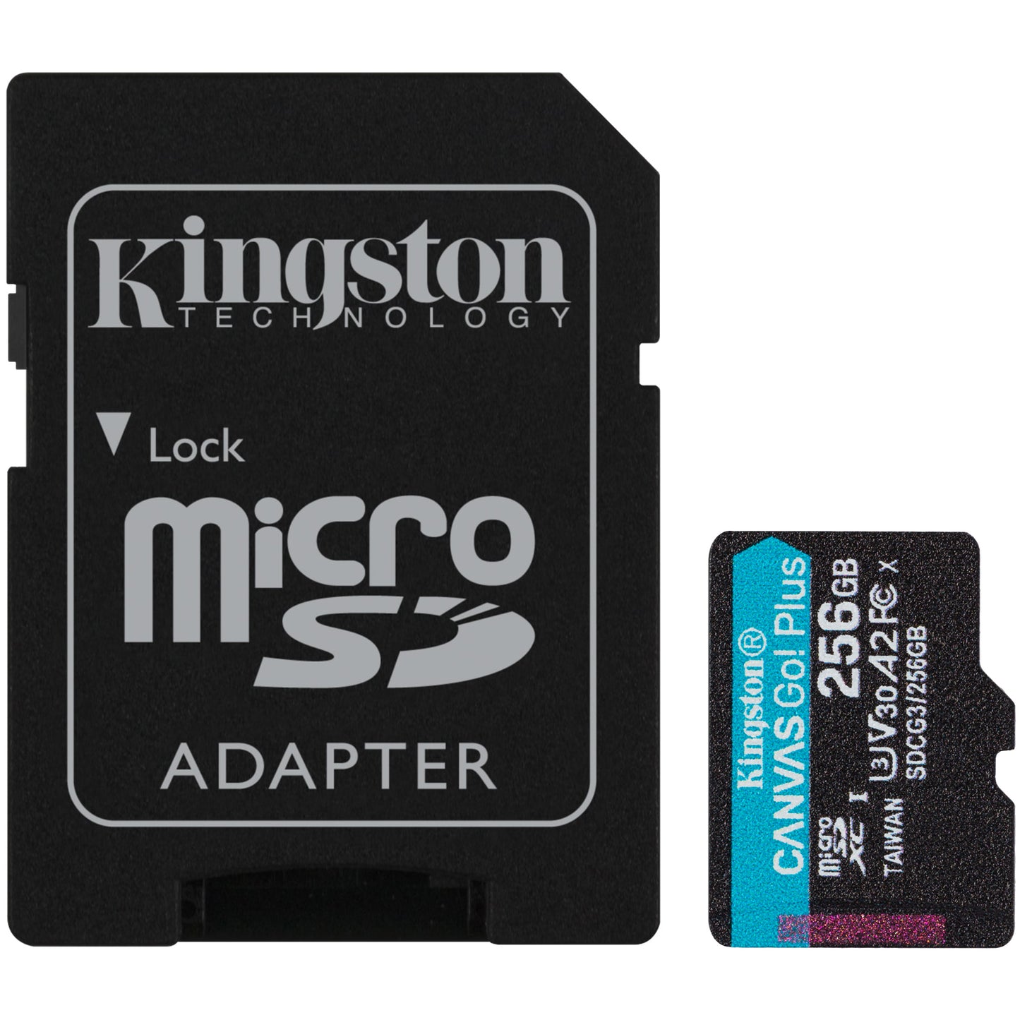 Scheda di memoria microSDXC Kingston Canvas Go Plus, 256 Gb, Classe 10 / UHS-1 U3, con adattatore SDCG3/256GB 