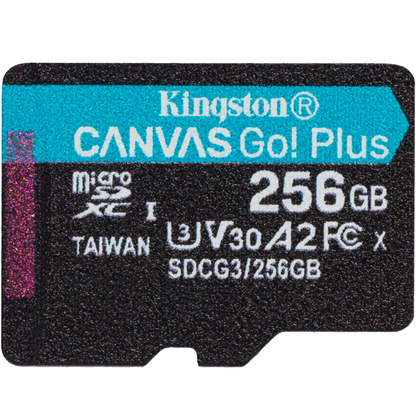 Scheda di memoria microSDXC Kingston Canvas Go Plus, 256 Gb, Classe 10 / UHS-1 U3 SDCG3/256GBSP 