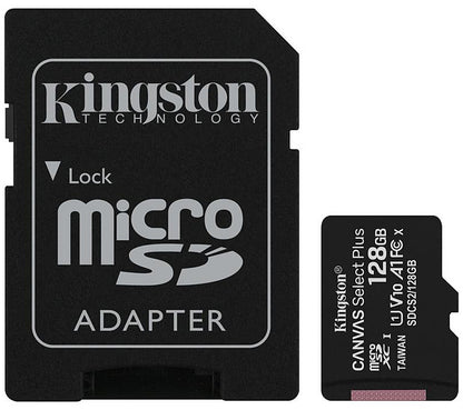 Scheda di memoria microSDXC Kingston Canvas Select Plus Android A1, 128Gb, Classe 10 / UHS-1 U1, con adattatore SDCS2/128GB