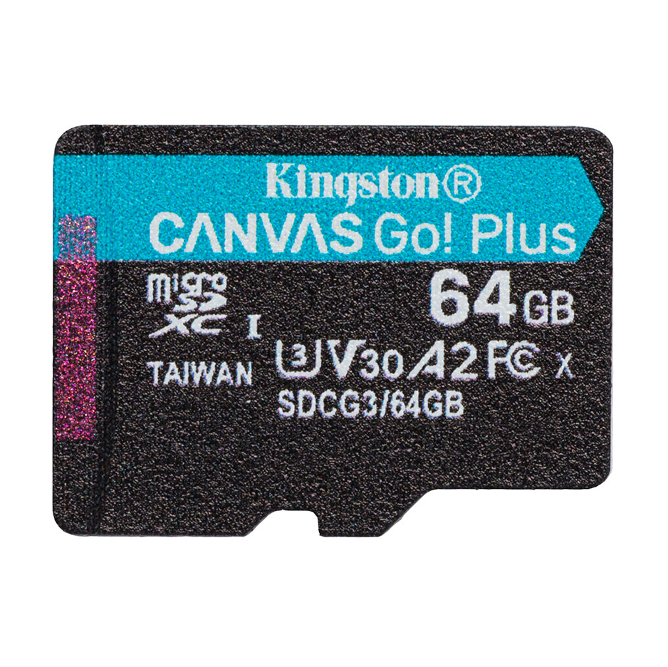 Scheda di memoria microSDXC Kingston Canvas Go Plus, 64Gb, Classe 10 / UHS-1 U3 SDCG3/64GBSP 