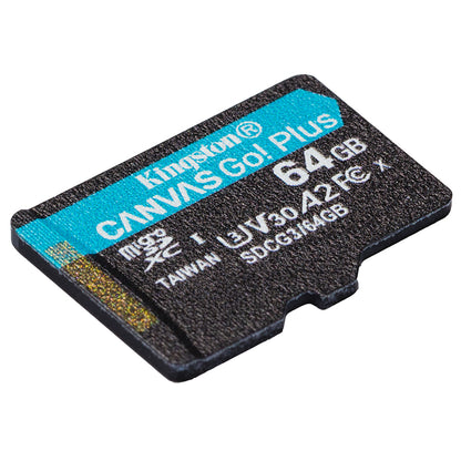 Scheda di memoria microSDXC Kingston Canvas Go Plus, 64Gb, Classe 10 / UHS-1 U3 SDCG3/64GBSP 