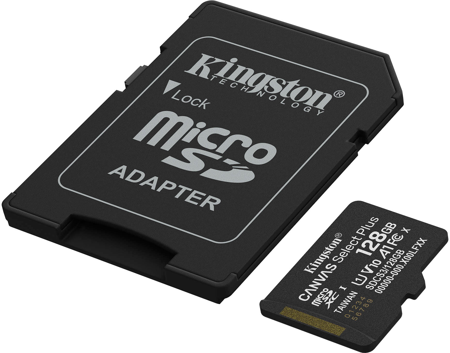 Scheda di Memoria microSDXC Kingston Canvas Select Plus Android A1, 128Gb, Classe 10 / UHS-1 U1, Con Adattatore SDCS3/128GB