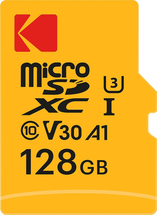 Scheda di Memoria microSDXC Kodak Ultra Performance, 128Gb, Classe 10 / UHS-1 U3, Con Adattatore EKMSDM128GXC10HPRK