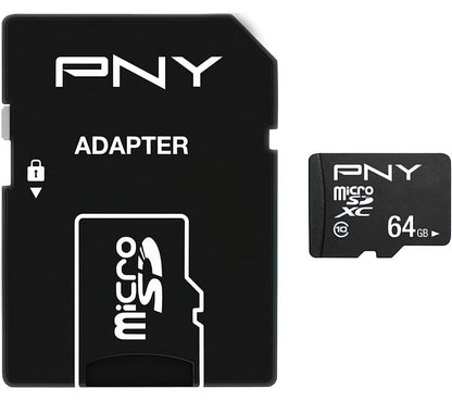 Scheda di Memoria microSDXC PNY Performance Plus, 64Gb, Classe 10, Con Adattatore P-SDU64G10PPL-GE