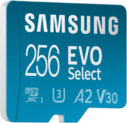 Scheda di memoria microSDXC Samsung Evo Select Plus, 256 Gb, Classe 10 / UHS-1 U3, con adattatore MB-ME256KA/AM MB-ME256KA/AM 