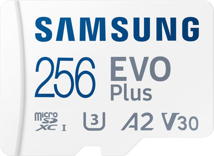 Scheda di memoria microSDXC Samsung Evo Plus, 256 Gb, Classe 10 / UHS-1 U3, con adattatore MB-MC256KA/EU MB-MC256KA/EU