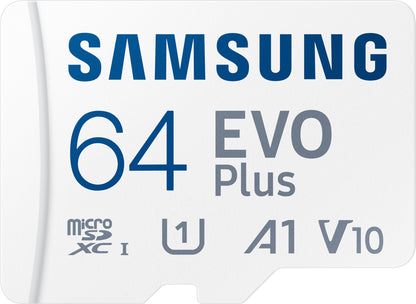 Scheda di memoria microSDXC Samsung Evo Plus, 64 Gb, Classe 10 / UHS-1 U1, con adattatore MB-MC64KA/EU MB-MC64KA/EU