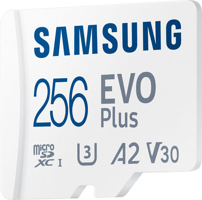 Scheda di memoria microSDXC Samsung Evo Plus, 256 Gb, Classe 10 / UHS-1 U3, con adattatore MB-MC256KA/EU MB-MC256KA/EU