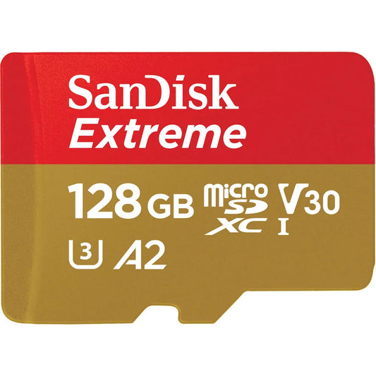 Scheda di memoria SanDisk Extreme microSDXC, 128 Gb, Classe 10 / UHS-1 U3 SDSQXAA-128G-GN6MN 