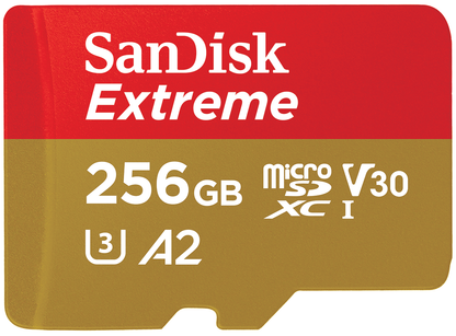Scheda di Memoria microSDXC SanDisk Extreme, 256Gb, Classe 10 / UHS-1 U3 SDSQXAV-256G-GN6MN
