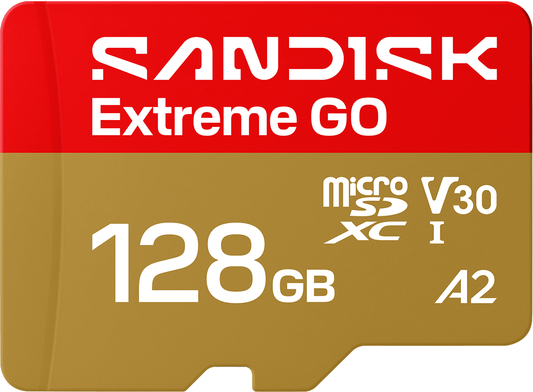 Scheda di memoria microSDXC SanDisk Extreme GO Android A2, 128Gb, Classe 10 / UHS-1 U1 SDSQXGN-128G-GN6MN