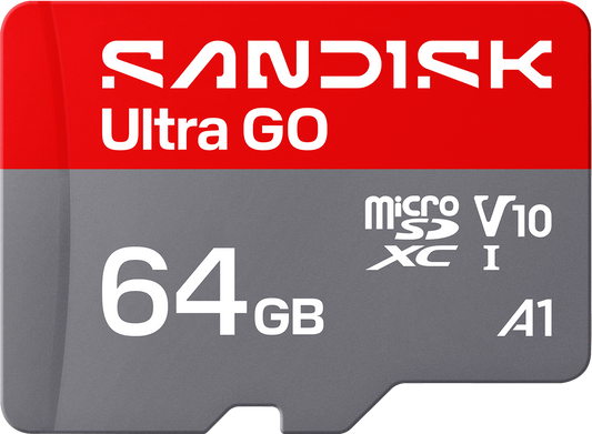 Scheda di memoria microSDXC SanDisk Ultra GO Android A1, 64Gb, Classe 10 / UHS-1 U1 SDSQUGN-064G-GN6MN