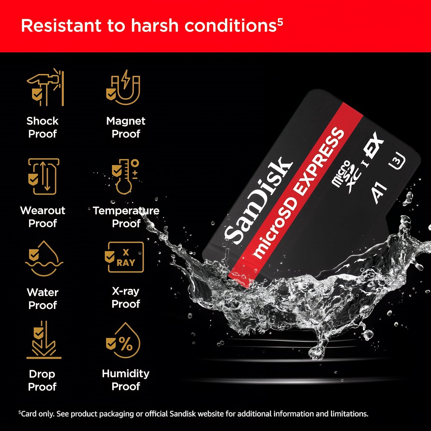 SanDisk Express microSDXC Memory Card, 512Gb, Class 10 / UHS-1 U3 SDSQXFN-512G-GN4NN