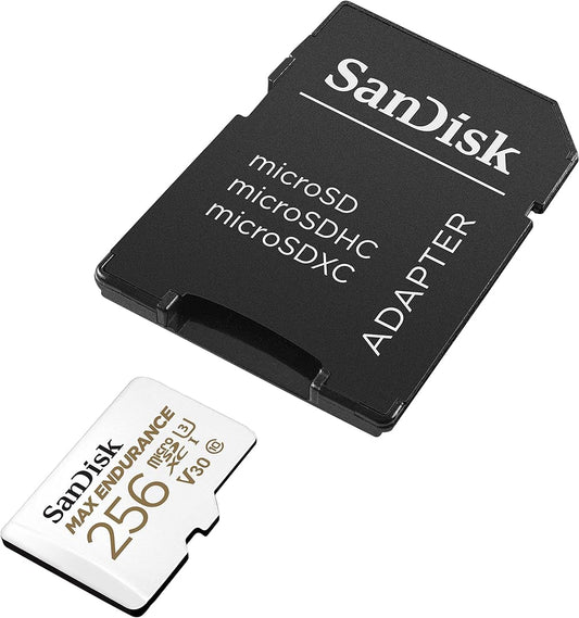 Scheda di Memoria microSDXC SanDisk MAX Endurance, 256Gb, Classe 10 / UHS-1 U3, Con Adattatore SDSQQVR-256G-GN6IA