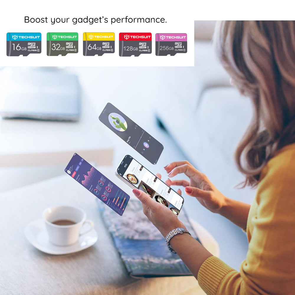 Scheda di memoria microSDXC Techsuit THCM27, 256Gb, Classe 6, con adattatore