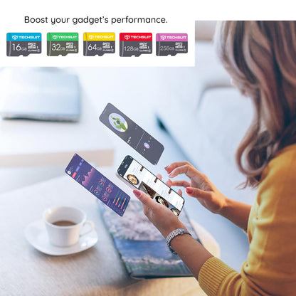 Scheda di memoria microSDXC Techsuit THCM27, 256Gb, Classe 6, con adattatore