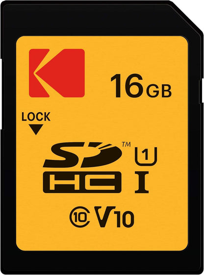 Scheda di Memoria SDHC Kodak Premium Performance, 16Gb, Classe 10 / UHS-1 U1 EKMSD16GHC10K