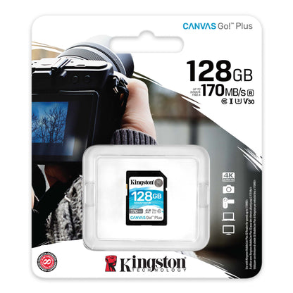 Scheda di memoria SDXC Kingston Canvas Go Plus, 128 Gb, Classe 10 / UHS-1 U3 SDG3/128GB