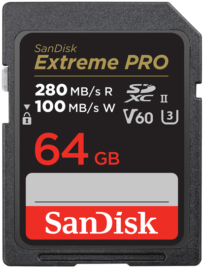 Scheda di memoria SDXC SanDisk Extreme Pro, 64Gb, Classe 10 / UHS-2 U3 SDSDXEP-064G-GN4IN
