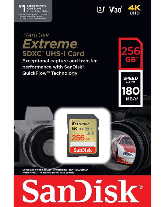 Scheda di memoria SDXC SanDisk Extreme, 256Gb, Classe 10 / UHS-1 U3 SDSDXVV-256G-GNCIN