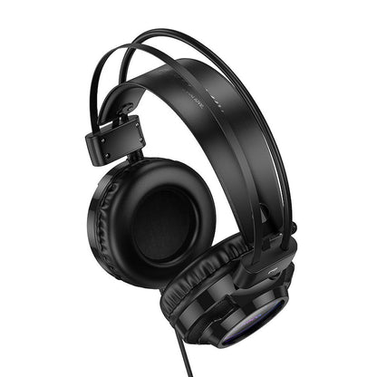 Cuffie Gaming 3.5mm HOCO W110, RGB, Nere