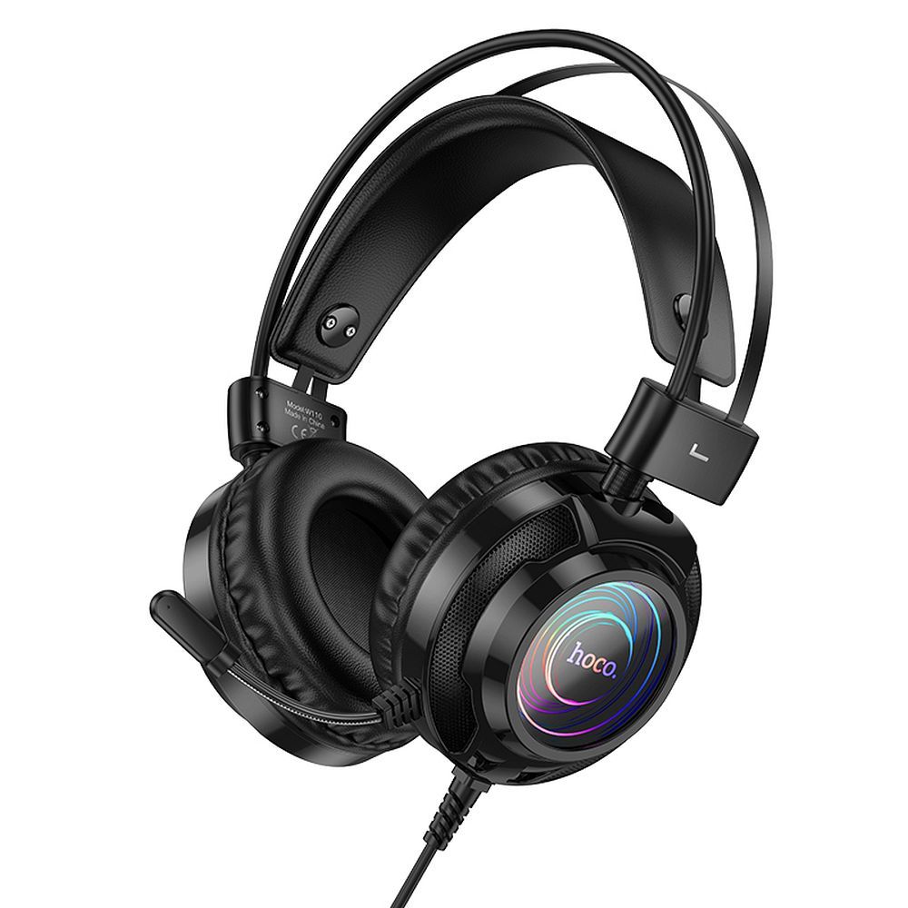 Cuffie Gaming 3.5mm HOCO W110, RGB, Nere